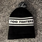 Foo Fighters Stocking Hat Black   White Pom Beanie   Sz Small - Medium