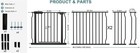 Baby Gate 86-105 Inch For Stairs Doorways   Large Long Dog Gates Pressure Mounte