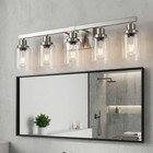 Vanity Light 31 Inch Modern Nickel 5-lights Wall Sconce Bathroom Mirror Fixture