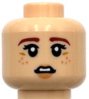 Lego New Light Nougat Minifig Head Smile Dual Sided Female Freckles Eyebrows