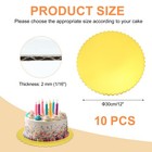 10 Pcs Cardboard Cake Rounds  12 Inch Cake Board For Desserts  Gold