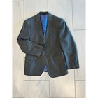 J Ferrar Mens Suit 36r 30x32 Gray Pinstripe Modern Fit 2 Piece Career Office