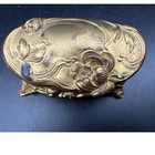 Antique Bronze With Gold Gilt Finish Jewelry Casket Art Nouveau Early 1900 s
