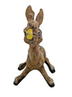 Vintage Hand Painted Ceramic Donkey W  Yellow Butterfly On Nose Figurine 5 