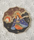 Two Vintage Asian-inspired Hand-painted Decorative Plates With Gold Accents Vg