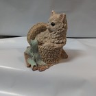 Country White Cat Kitten In Basket Blue Bow Figurine 2 5  Tall