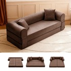 4-in 1convertible Sofa Bed modern Faux Leather Sofa Pull Out Folding Floor Couch