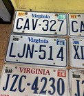 Bulk Lot Of 9  Virginia White Background License Plates Tags Crafts Expired