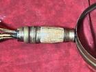 Large Vintage Hand Held Brass Metal Teist Handled Reading Magnifying Glass Lens