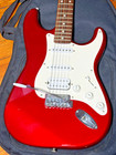 Squier By Fender  Affinity Series Strat Electric Guitar   Red   White   W  Case