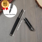 Luxury Metal Pen Set  Fine Nib Fountain Pen  Converter  10 Black Ink Cartridges