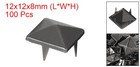 100 Pcs Pyramid Rivets For Clothing  12mm 4-jaw Square Rivets  Black