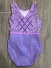 Gk Elite Gymnastics Leotard Nwot Cs Purple Sparkly Star Child Small