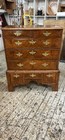 19thc English Burl Walnut Two Part Chest Of Drawers