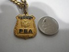 New Jersy State  Pba  family Badge  On Matching 18  Gold Toned Chain
