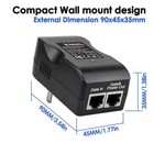 Wall Plug Gigabit Power Over Ethernet Poe Injector Max 24w Adapter1000mbps 802 3