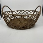 1970   s Beautiful Vintage Round Wicker Basket