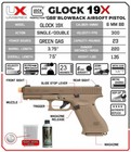 Umarex Glock 19x Airsoft Pistol  Gas Blowback  Green Gas   Bb Bundle  2276328 
