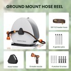 Giraffe Tools Retractable Garden Hose Reel Ground Mounted 360   Rotation 82-130ft