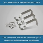  Window Curtain Rods For Windows 66 To 120 Inches Adjustable 66 -120  Nickel