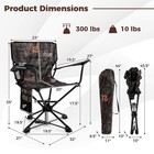360   Swivel Hunting Chair With Mesh Cup Holder   Storage Pockets Cozy Backrest
