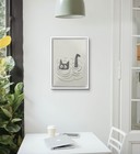 Original Charcoal Cat Drawing Sketch 9x12 Paper Wall Art Modern Home Decor New