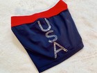Gk Elite Usa Bar Shorts Leotard Sequin Bling Gymnastics Workout Team Olympic Cs