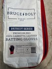Bruce Bolt Patriot Series 100  Cabretta Leather Long Cuff Batting Gloves Yxl