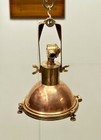 Vintage Brass   Copper Ship Light Fixture Nautical Industrial Hanging Lamp 1 Pcs