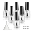 Empty Nail Polish Bottles With Brush Cap  10ml Empty Glass Refillable Nail Polis