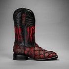 Men Piraruccu Monster Fish Print Western Cowboy Boots  Square Toe  100  Leather