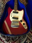 Vtg 1960 s Teisco Mustang Competition Dakota Red Electric Guitar   Case