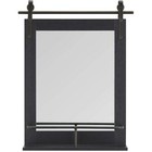Firstime Co  Black Ingram Barn Door Wall Mirror With Shelf Vintage Decor For