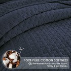 Navy Blue 100  Cotton Quilt California King 118 x106     Block-navy Blue