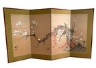 Vintage Japanese Byobu Screen 5  Hand-painted Silk Cherry Blossoms