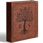 Ovesmusl Leather D Ring Binder Fits 8 5 x11  Letter Size Paper  2 Inch  Brown