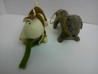 2 Dachshund Christmas Ornament 6  Wool Felt Puppy Dog Holiday