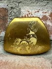 Vintage Elgin American Beauty Mirrored Face Powder Scalloped Compact Gold Tone