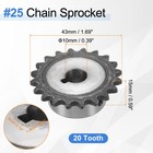  25 Chain Roller Sprocket 10mm Bore 43mm Od  20 Tooth With 3x1 4mm Keyway