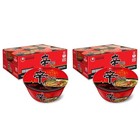 Spicy Korean Instant Noodles  Rich Beef Broth  Quick Microwave Bowl  24 Pack