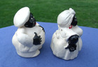 Vintage Black Americana Wood Mini Salt   Pepper Chef  cooks Figurines 2 5  Tall