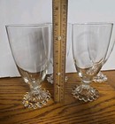 Set Of 4 Berwick boopie Clear 7  Iced Tea Goblets glasses stems-balls beads Base