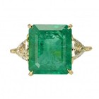 Natural Emerald 5 20 Ct Art Deco Antique Vintage Wedding Ring 14k Yellow Gold Fn