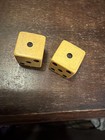 Vintage Butterscotch Bakelite Black 5 8  Dice Pair Old