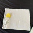 Vintage Linen Placemats Set Of 3 Tulip Design W Slot For Napkin White green