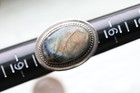 Labradorite Orange Black Blue Sterling Silver Ring Vintage Size 8 25