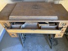 Antique Pre-1930 Singer Wooden Treadle Sewing Machine Cabinet W  Cast Iron Base