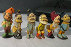 Vintage Gnome Dwarf Figurines Lot 10 Hard Rubber Plastic 1960s 70s Holiday