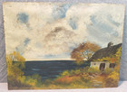 1954 Andre Richardson King  b 1931  Lake Cottage Painting Chicago African Americ
