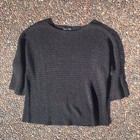 New Eileen Fisher 3 4-sleeve Shimmer Wool-blend Top